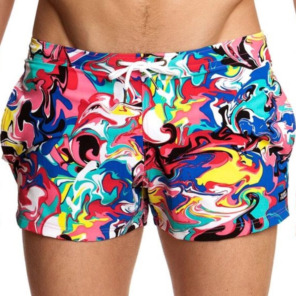Funky Trunks Splatterfied Men's Shorty Shorts Short SZ S